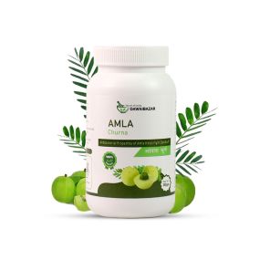 Dawaibazar Amla Churna |100% Organic | Natural Dandruff Control Powder | Drinking, Eating, Hair Nourishment | Repair Damage Hair & Skin Care|dry 